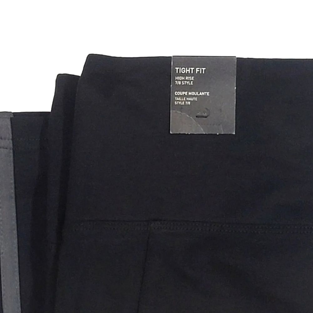 ADIDAS Women's High Rise 3-stripe 7/8 Cotton Tights HM2603 Black Leggings Size S - Picture 10 of 10